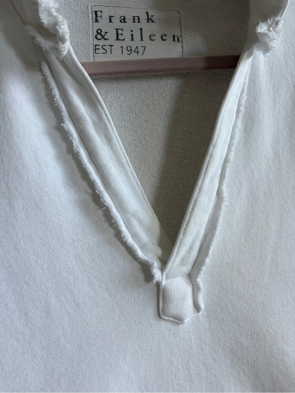 Frank and Eileen Patric Popover Henley Triple Terry White size M - Picture 10 of 14